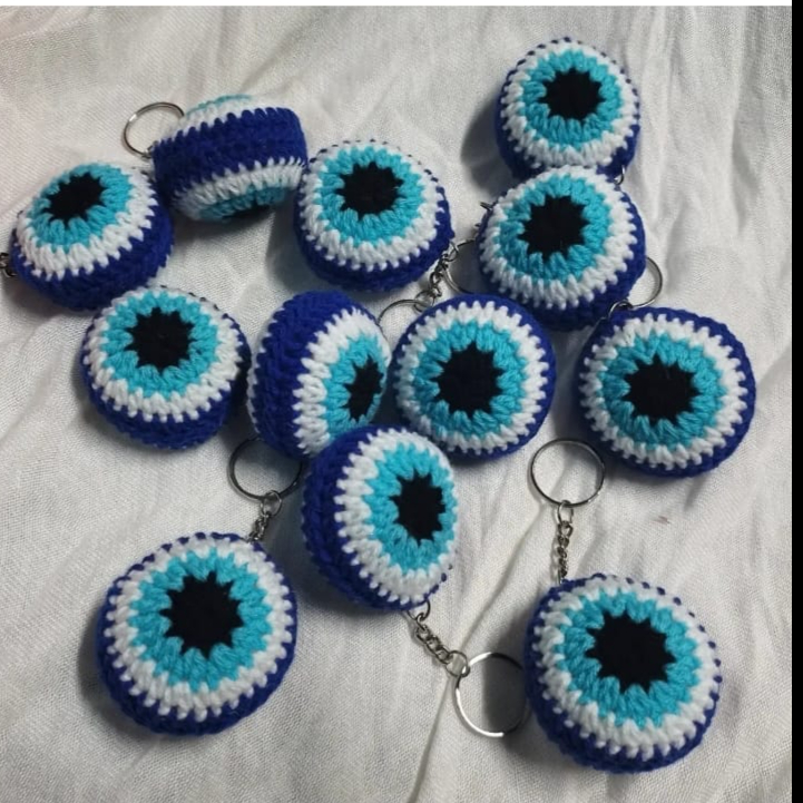Crochet Evil eye Keychains